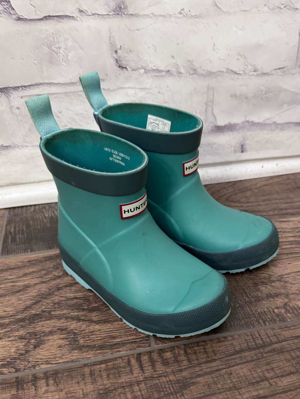 Hunter Play Kids Rain Boot Sea Green UK Size 10 USA Size 11C‎ Shoe